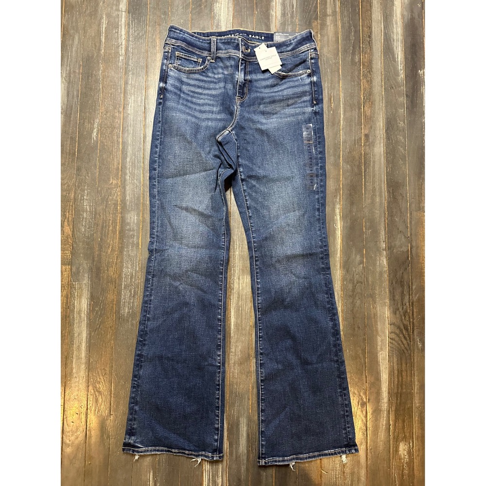 American Eagle Kick Boot Jeans Low Rise Next Level Stretch Dark Wash